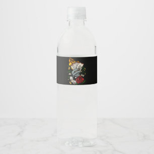 Hand Of Cards Water Bottle Label