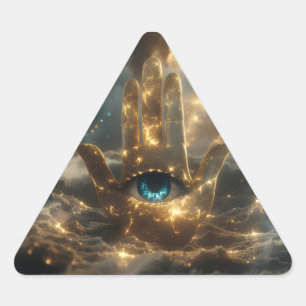 HAND OF FATIMA – HAND OF HAMSA – ZEN BUDDHISM TRIANGLE STICKER