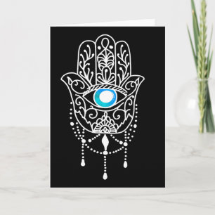 Hand Of Hamsa Evil Eye Namaste Yoga Meditation Min Card