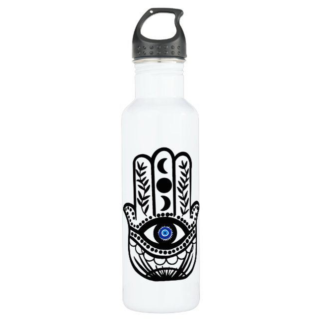 Hand of Hamsa Fatima Evil Eye 710 Ml Water Bottle (Front)