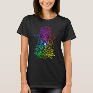 Hand Of Hamsa Fatima Evil Turkish Tiger Eye T-Shirt