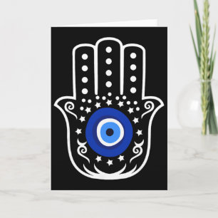 Hand Of Hamsa Fatima Turkish Tiger Eye Evil Protec Card