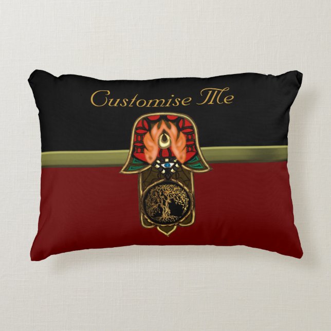 Hand of Hamsa feat: Tree of Life Decorative Cushion (Front)