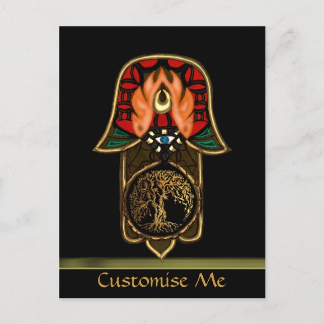 Hand of Hamsa feat: Tree of Life Postcard (Front)