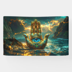 HAND OF HAMSA – HAND OF FATIMA – ZEN BUDDHISM BANNER