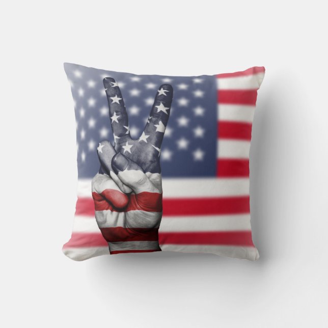 Hand of the American Flag Cushion (Front)