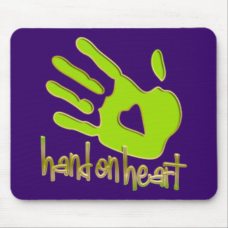 hand on heart mouse pad