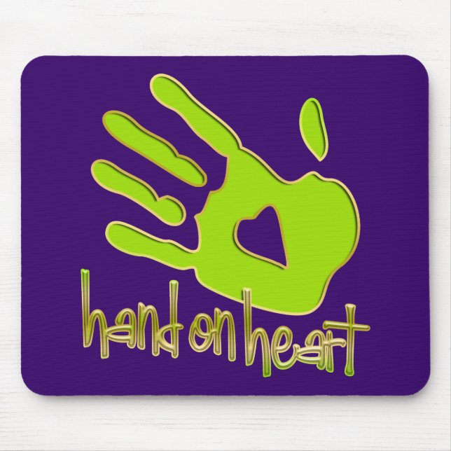 hand on heart mouse pad (Front)