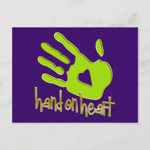 hand on heart postcard