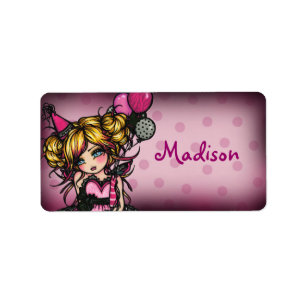 "Hand Out" Invite Birthday Girl Label Stickers