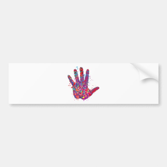 Hand, Outline, Drip Art Bumper Sticker (Front)