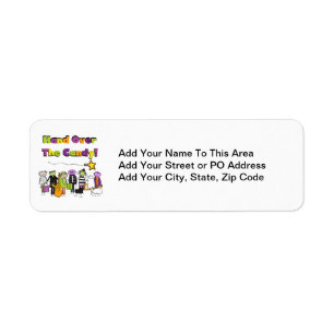Hand Over the Candy Halloween Tshirts and Gifts Return Address Label