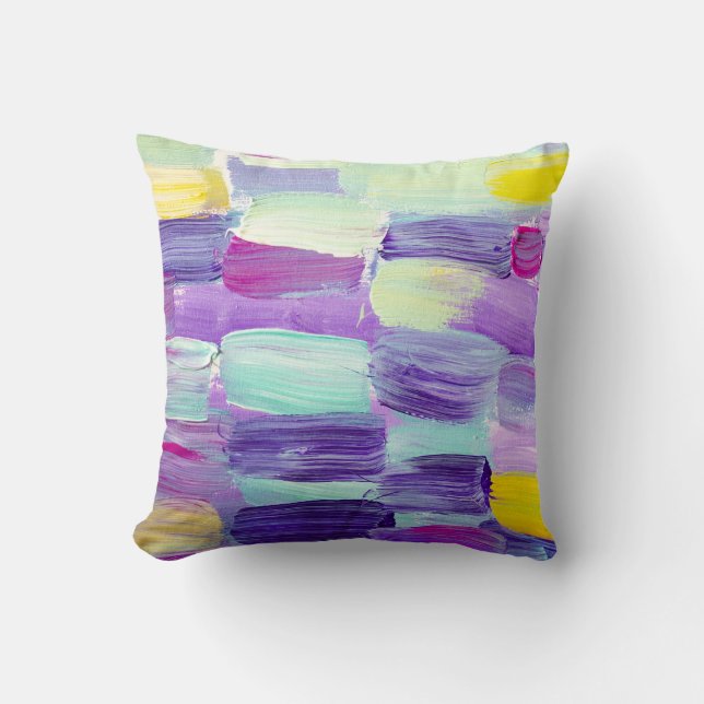 Hand Painted Abstract Art Background Cushion (Front)