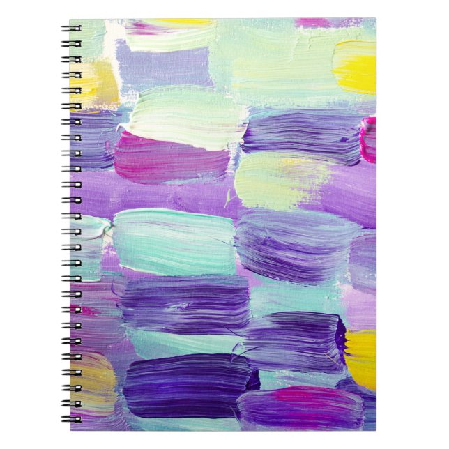 Hand Painted Abstract Art Background Notebook (Front)
