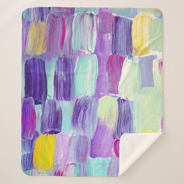Hand Painted Abstract Art Background Sherpa Blanket (Front)