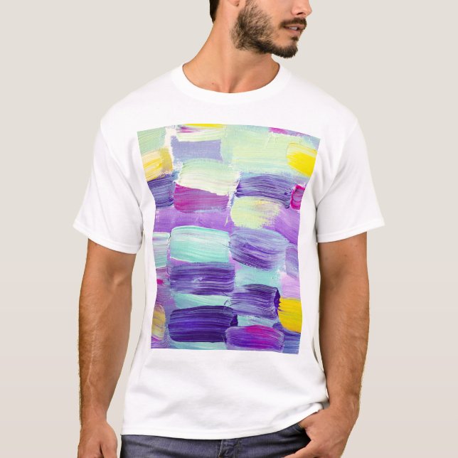 Hand Painted Abstract Art Background T-Shirt (Front)