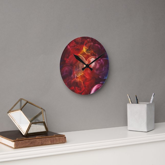 Hand Painted Abstract Fantasy Painting Round Clock (Office)