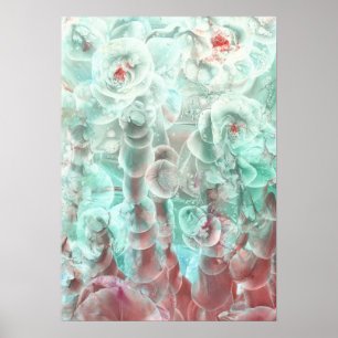 Hand Painted Abstract Floral Artwork Poster