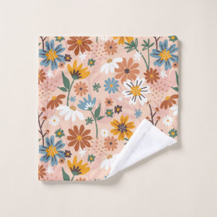 Hand Painted Abstract Floral Pattern-23136 Wash Cloth