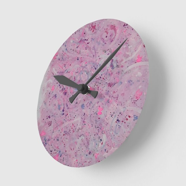 Hand-Painted Abstract Wall Clock (Angle)