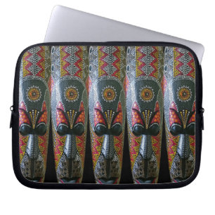 Hand Painted African Tribal Mask Laptop Sleeve