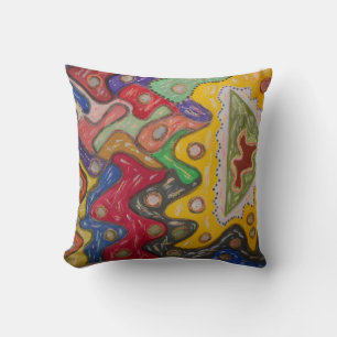 Hand painted art impression aboriginal type cushion