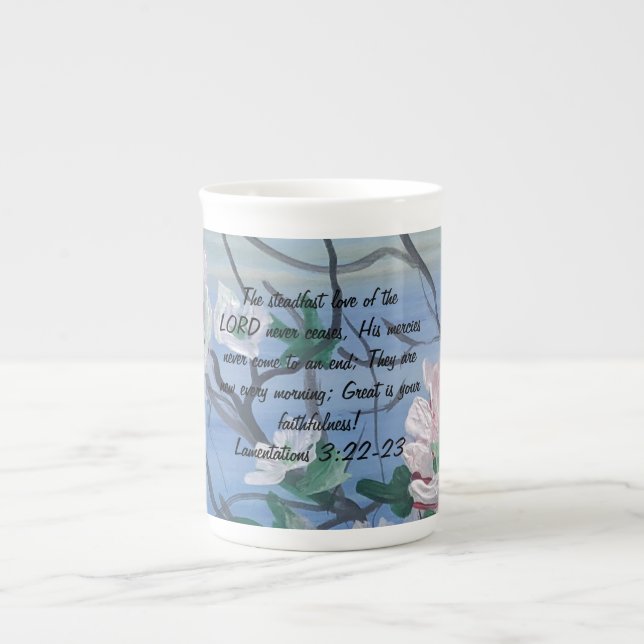 Hand Painted Art Work Scripture  Bone China Mug (Front)