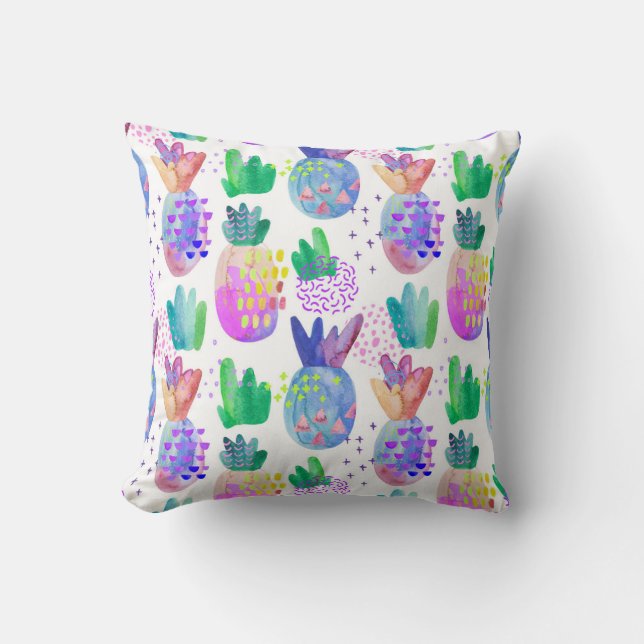Hand-painted autumn flowers, seamless pattern. cushion (Front)