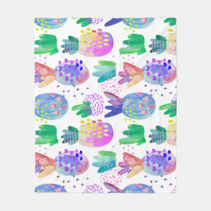 Hand-painted autumn flowers, seamless pattern. fleece blanket