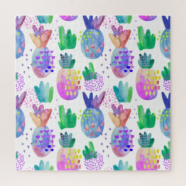 Hand-painted autumn flowers, seamless pattern. jigsaw puzzle (Vertical)