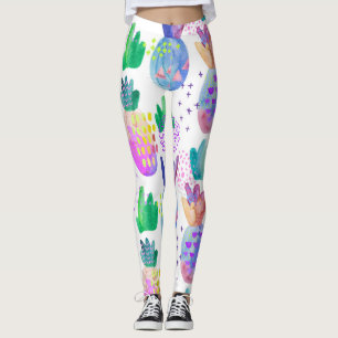 Hand-painted autumn flowers, seamless pattern. leggings