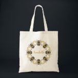 Hand Painted Bee Wreath Personalise Tote Bag<br><div class="desc">Personalise with your name.

bee by: href="http://www.freepik.com">Designed by Freepik</div>