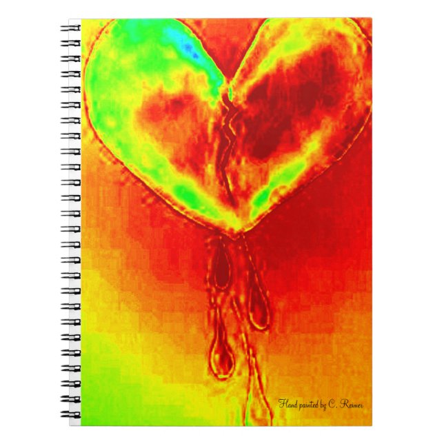 Hand Painted Bleeding Heart Notebook (Front)