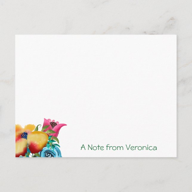 Hand-painted BLOOM Spring Floral Blossoms Postcard (Back)