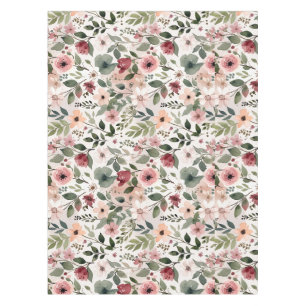 Hand-Painted Blossoms in Modern Watercolor Eleganc Tablecloth