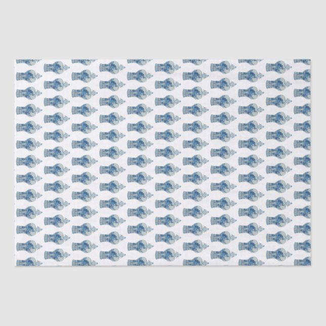 Hand Painted Blue and White Ginger Jar Tissue Paper (Front)