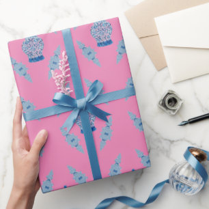 Hand Painted Blue Ginger Jar Wrapping Paper