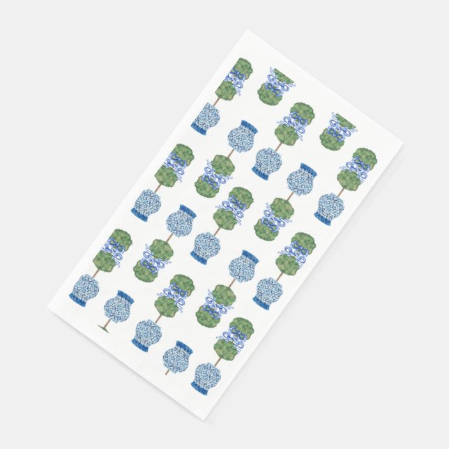 Hand Painted Blue White ginger jar paper Paper Gue Napkin (Corner)