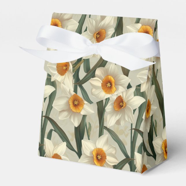 Hand-Painted Blush & Ivory Roses Lush Greenery Favour Box (Front Side)