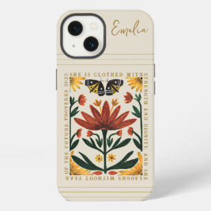 Hand Painted Botanicals with Scripture iPhone 13 Case