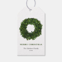 Hand Painted Boxwood Wreath Merry Christmas