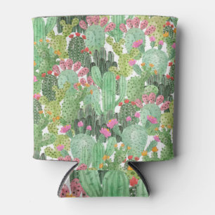 Hand Painted Cactus: Desert Green Can Cooler