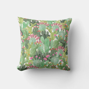 Hand Painted Cactus: Desert Green Cushion