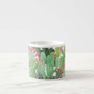 Hand Painted Cactus: Desert Green Espresso Cup
