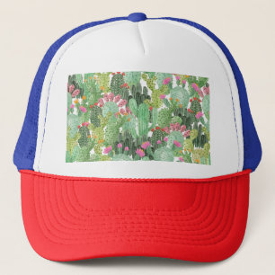 Hand Painted Cactus: Desert Green Trucker Hat