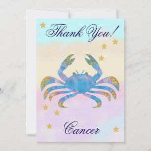 Hand-Painted Cancer Birthday Thank You Card