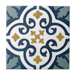 hand painted ceramic harmonious floral patterntile tile