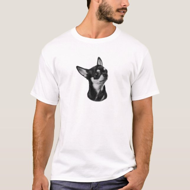 Hand painted chihuahua portrait T-Shirt (Front)