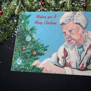 Hand Painted Christmas greeting from NANNY/GRAMMY  Card