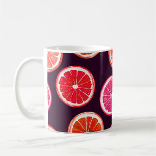 Hand Painted Citrus Dark Pattern Coffee Mug